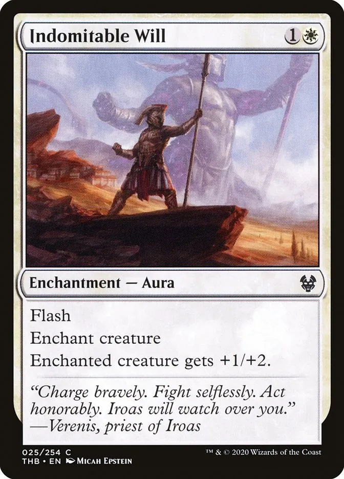2020 Theros Beyond Death Indomitable Will common #25 common card image