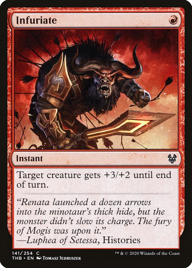 2020 Theros Beyond Death Infuriate #141 common card image