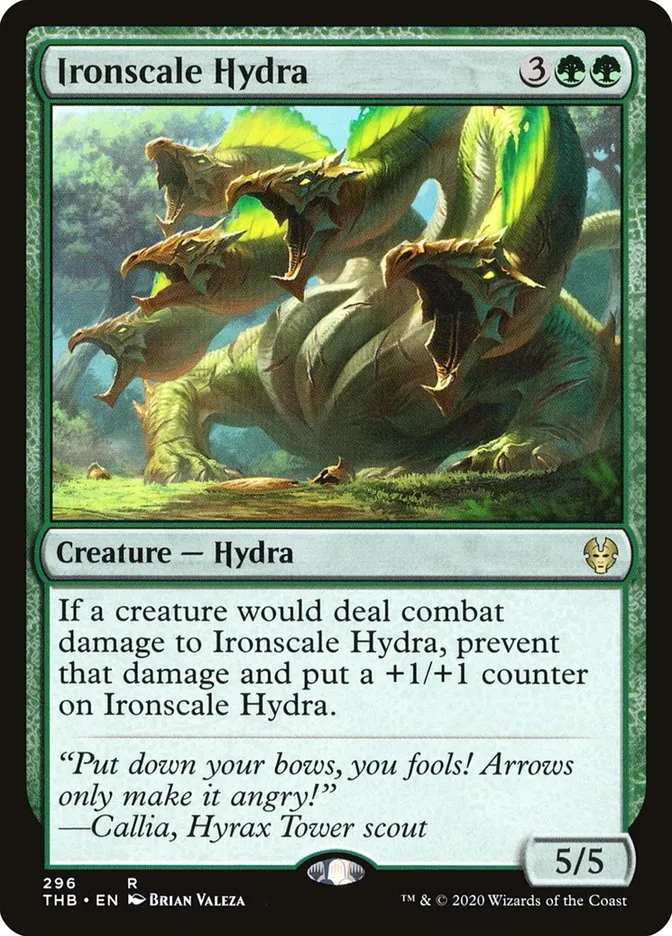 2020 Theros Beyond Death Ironscale Hydra #296 rare card image