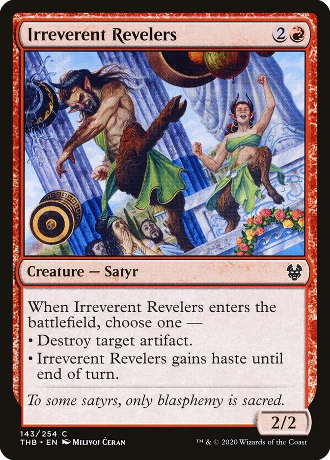 2020 Theros Beyond Death Irreverent Revelers #143 common card image