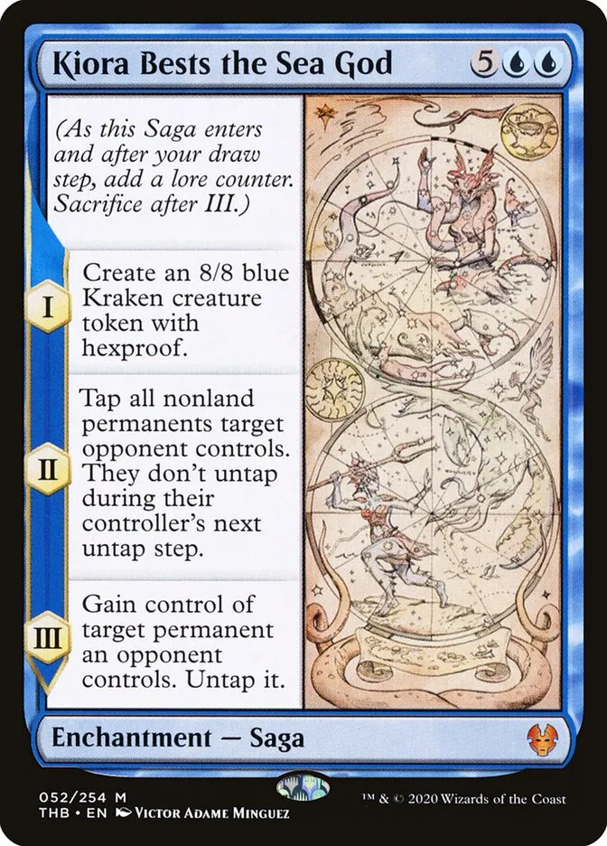 2020 Theros Beyond Death Kiora Bests the Sea God mythic #52 mythic card image