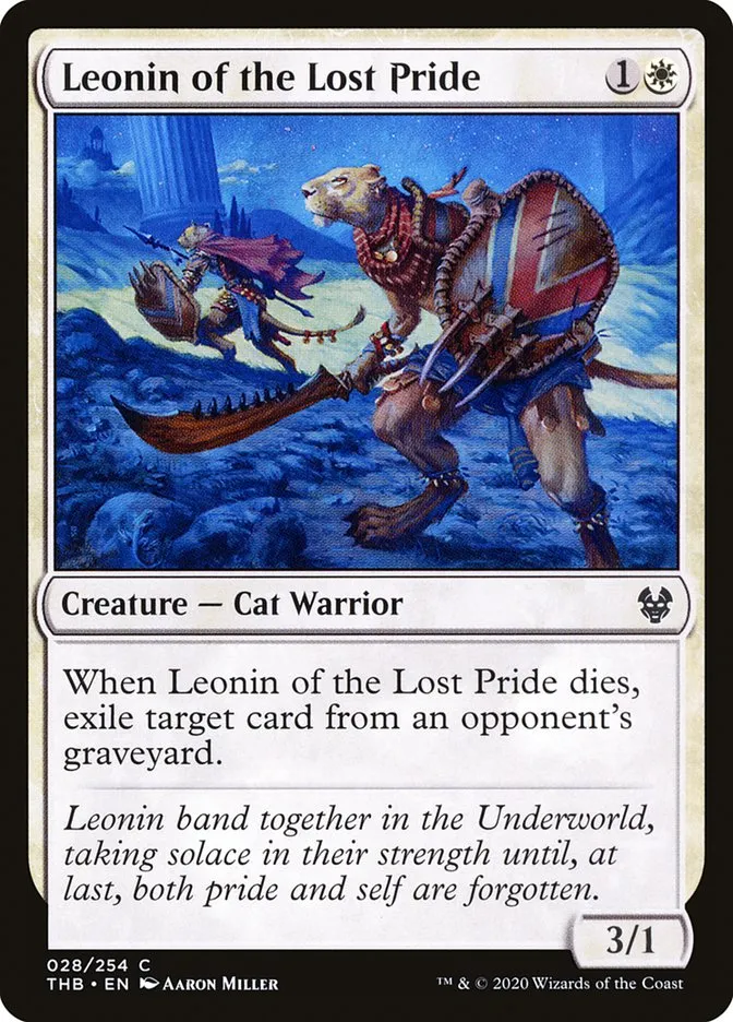 2020 Theros Beyond Death Leonin of the Lost Pride common #28 common card image