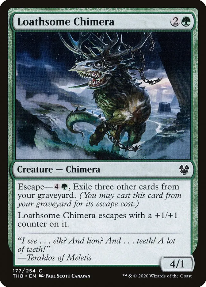 2020 Theros Beyond Death Loathsome Chimera #177 common card image