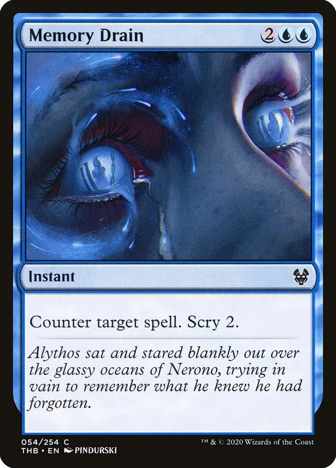 2020 Theros Beyond Death Memory Drain common #54 common card image