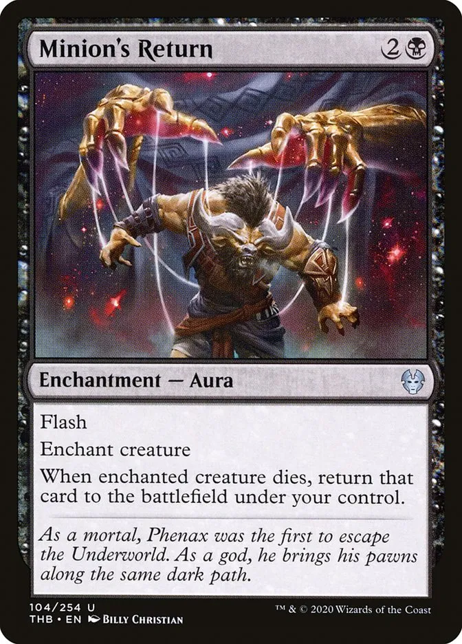 2020 Theros Beyond Death Minion's Return uncommon #104 uncommon card image