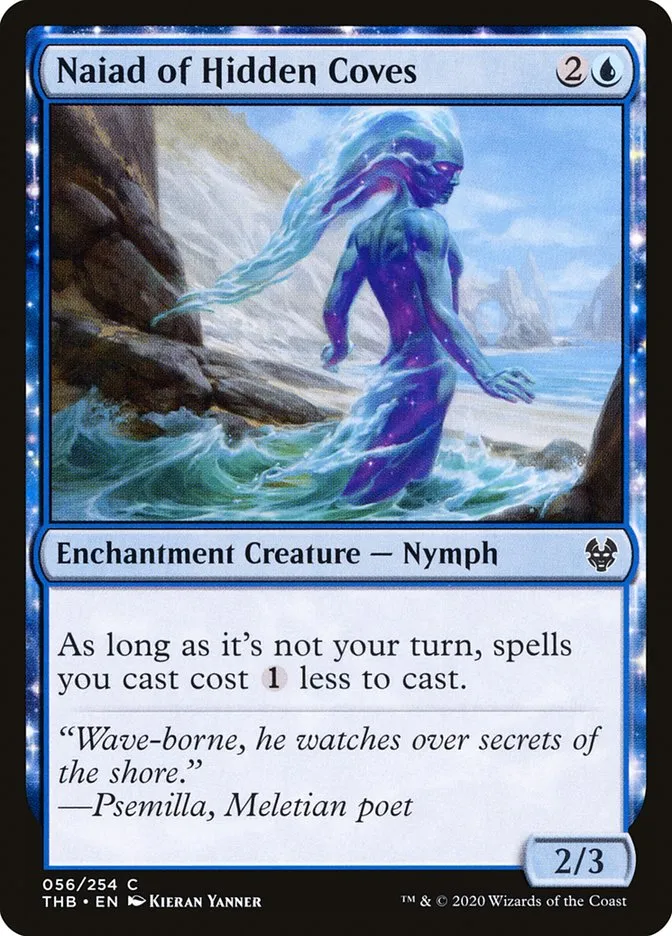 2020 Theros Beyond Death Naiad of Hidden Coves common #56 common card image