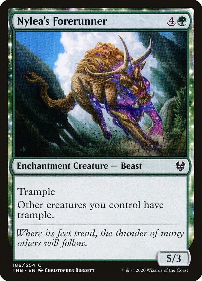 2020 Theros Beyond Death Nylea's Forerunner #186 common card image