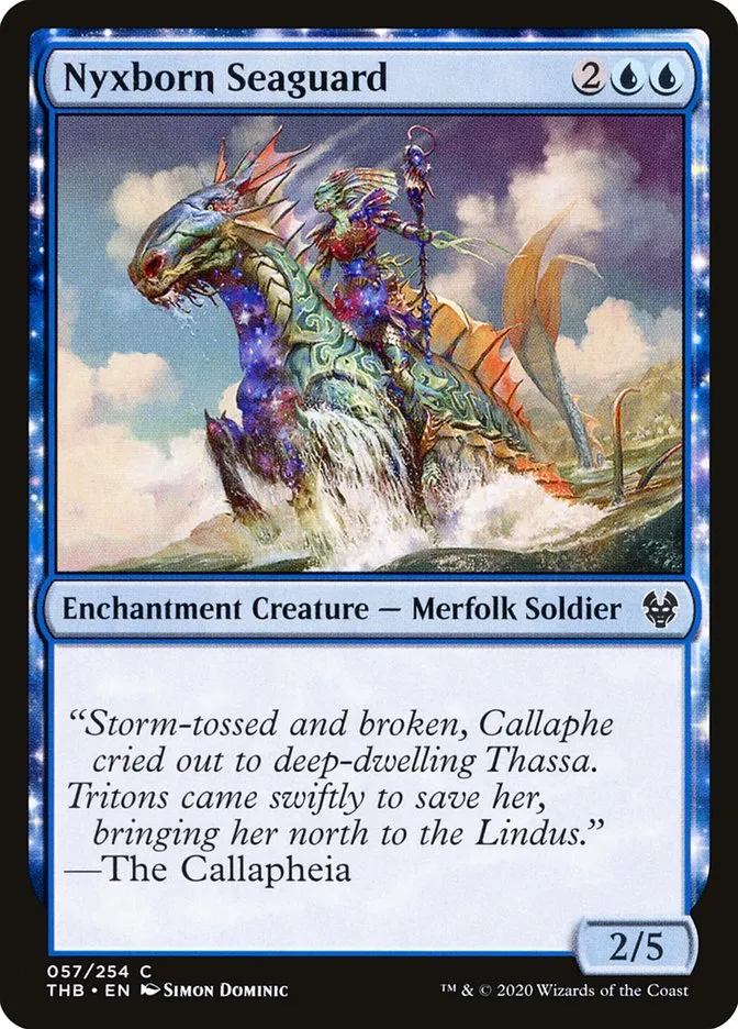 2020 Theros Beyond Death Nyxborn Seaguard common #57 common card image