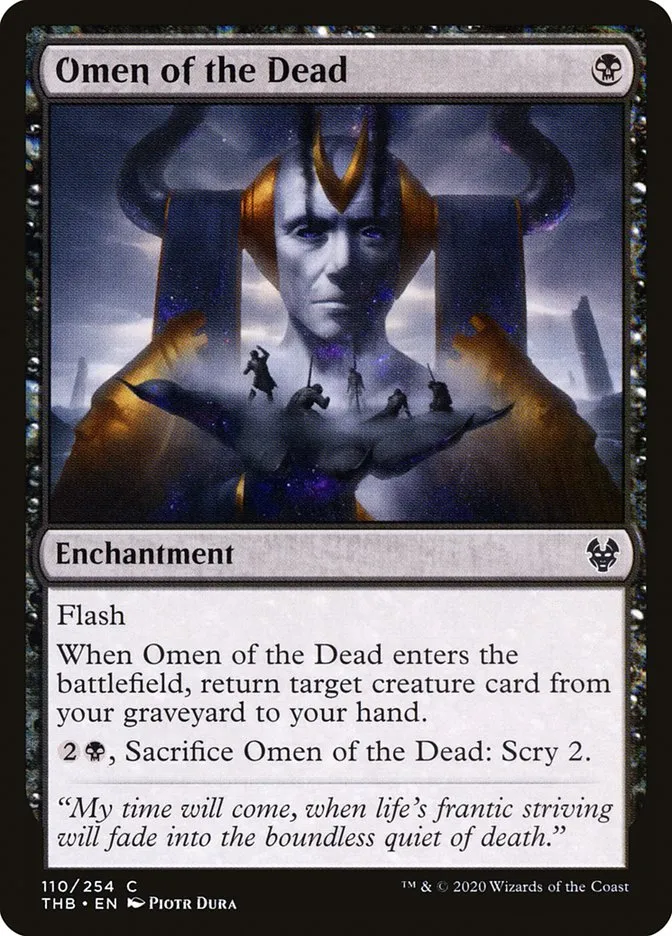 2020 Theros Beyond Death Omen of the Dead #110 common card image