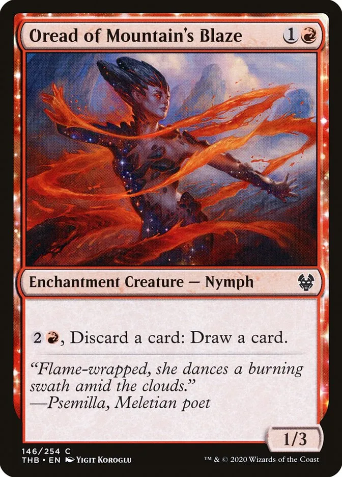 2020 Theros Beyond Death Oread of Mountain's Blaze #146 common card image