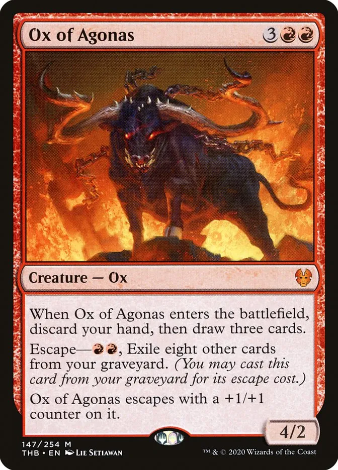 2020 Theros Beyond Death Ox of Agonas #147 mythic card image