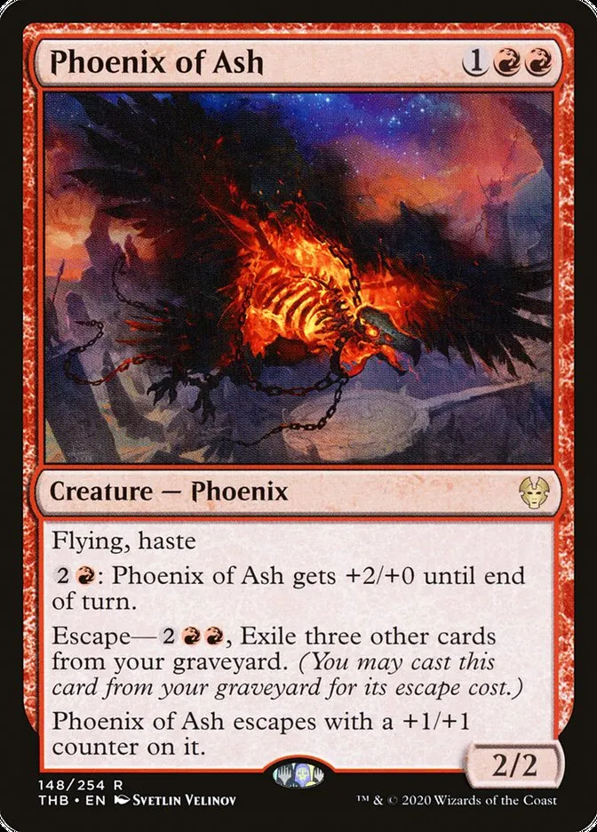 2020 Theros Beyond Death Phoenix of Ash #148 rare card image