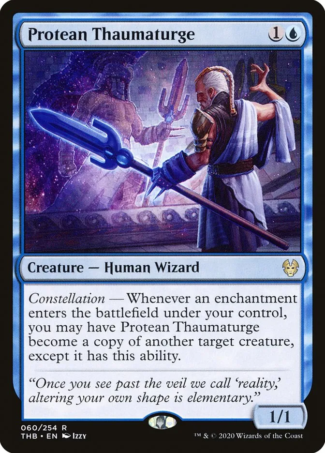 2020 Theros Beyond Death Protean Thaumaturge rare #60 rare card image