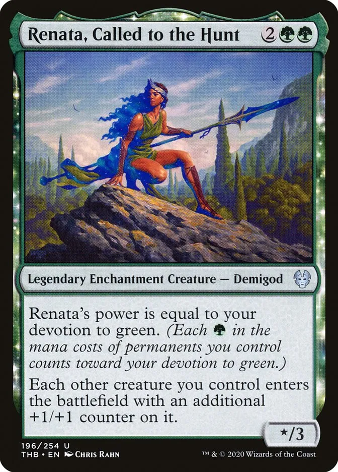 2020 Theros Beyond Death Renata, Called to the Hunt #196 uncommon card image