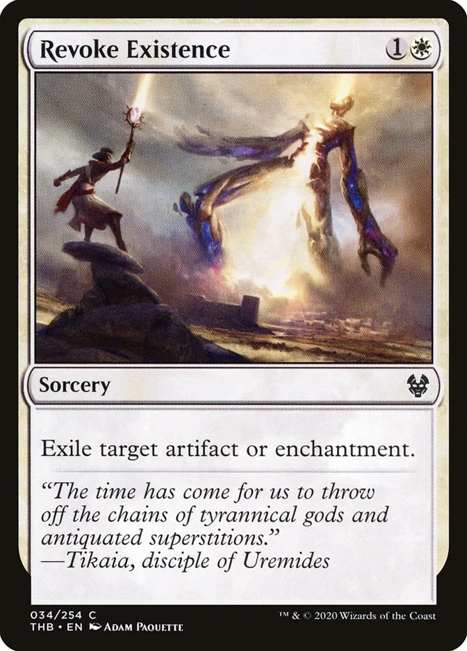 2020 Theros Beyond Death Revoke Existence common #34 common card image