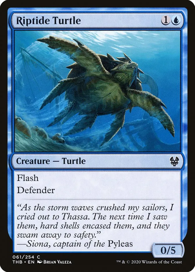 2020 Theros Beyond Death Riptide Turtle common #61 common card image