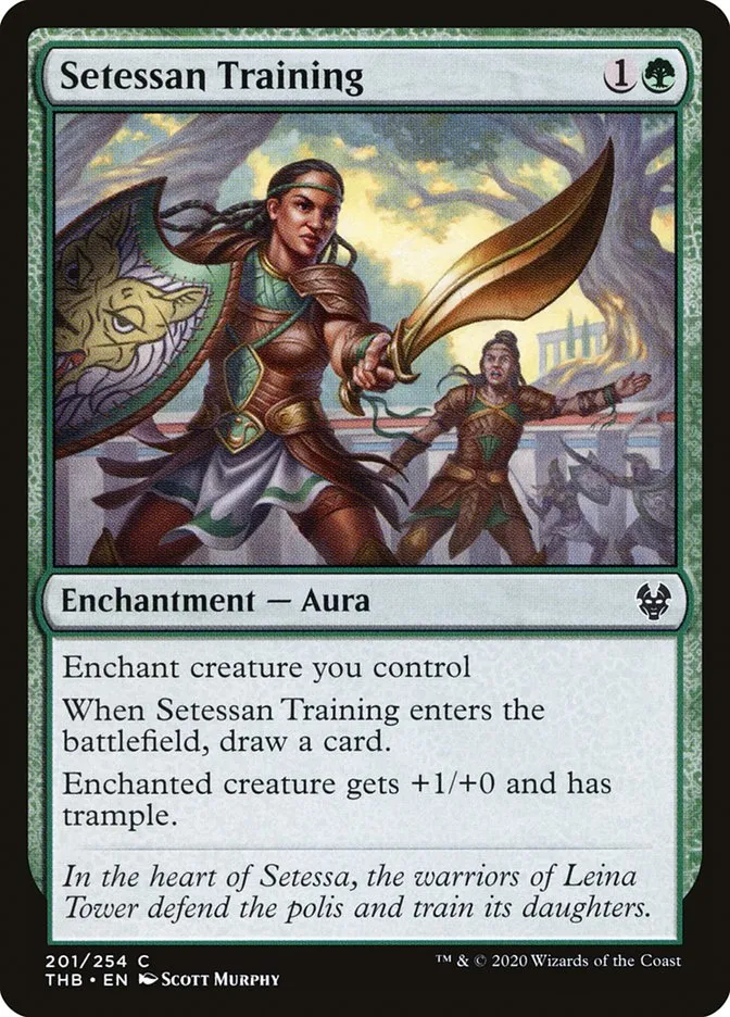 2020 Theros Beyond Death Setessan Training #201 common card image