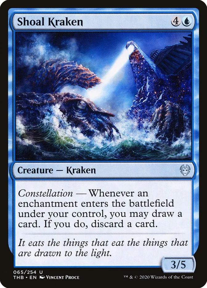 2020 Theros Beyond Death Shoal Kraken uncommon #65 uncommon card image
