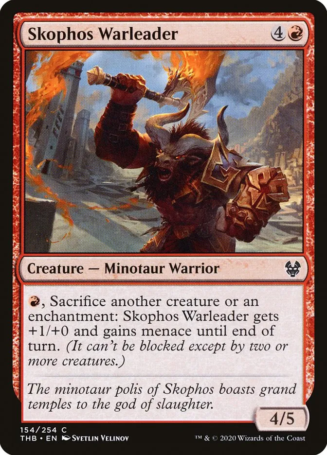 2020 Theros Beyond Death Skophos Warleader #154 common card image