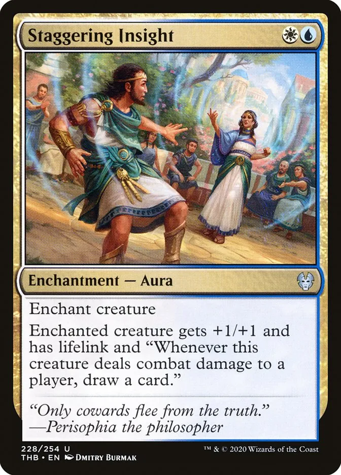 2020 Theros Beyond Death Staggering Insight #228 uncommon card image