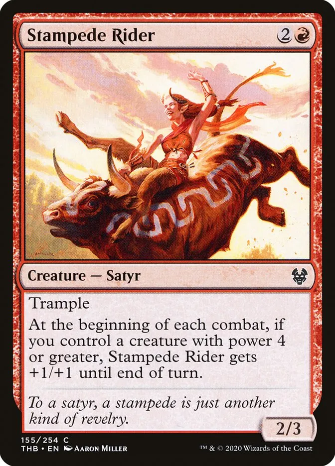 2020 Theros Beyond Death Stampede Rider #155 common card image