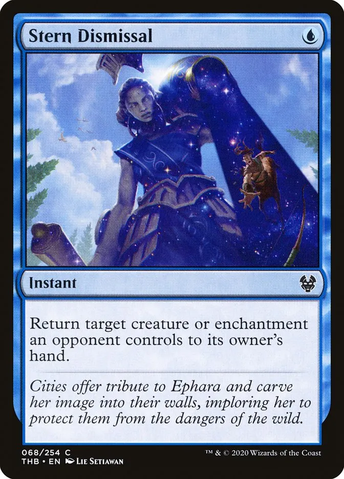 2020 Theros Beyond Death Stern Dismissal common #68 common card image