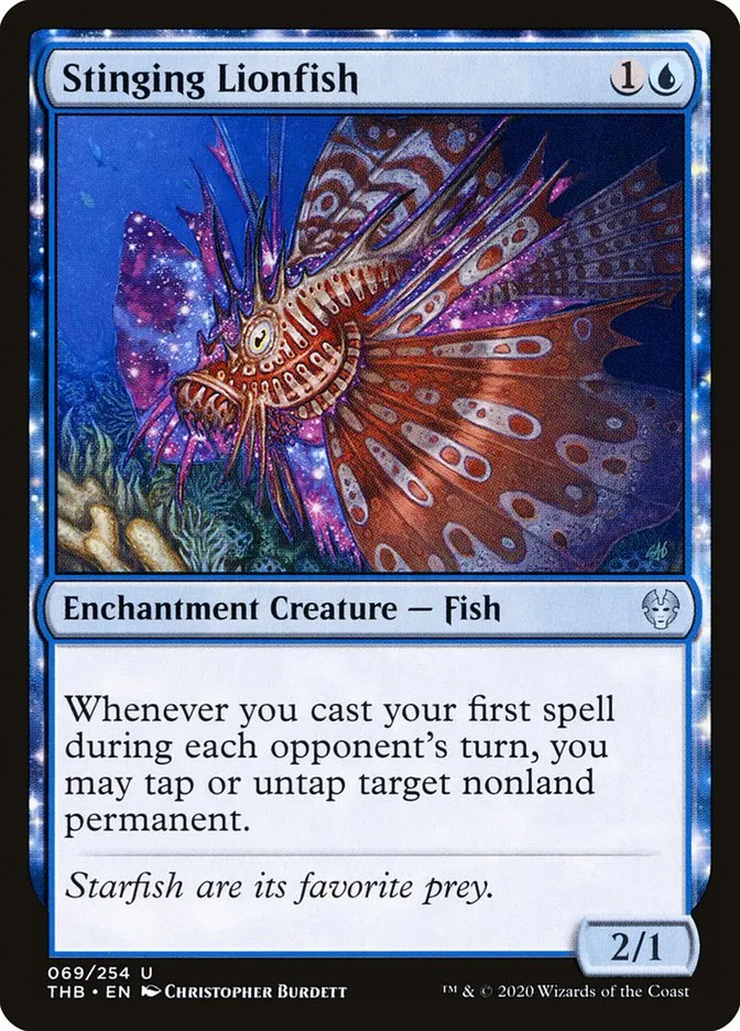 2020 Theros Beyond Death Stinging Lionfish uncommon #69 uncommon card image