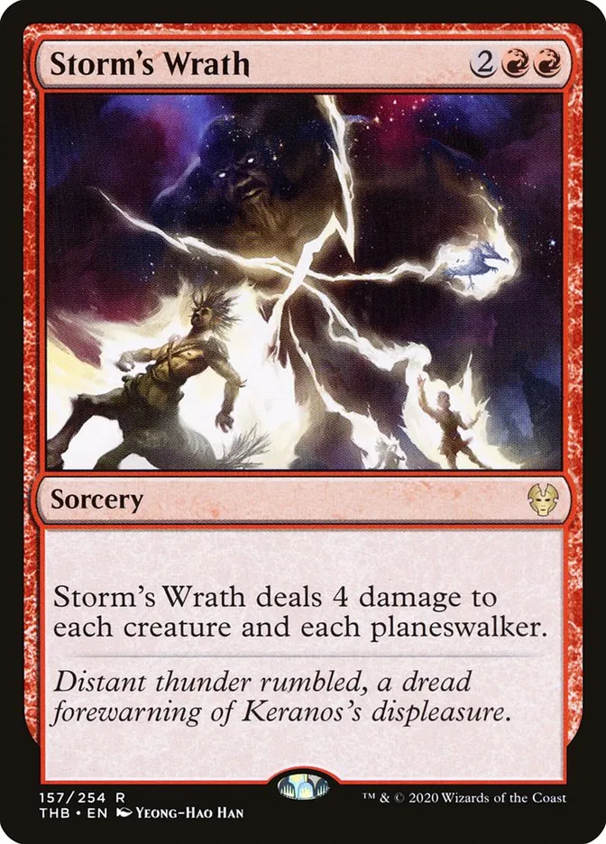 2020 Theros Beyond Death Storm's Wrath #157 rare card image