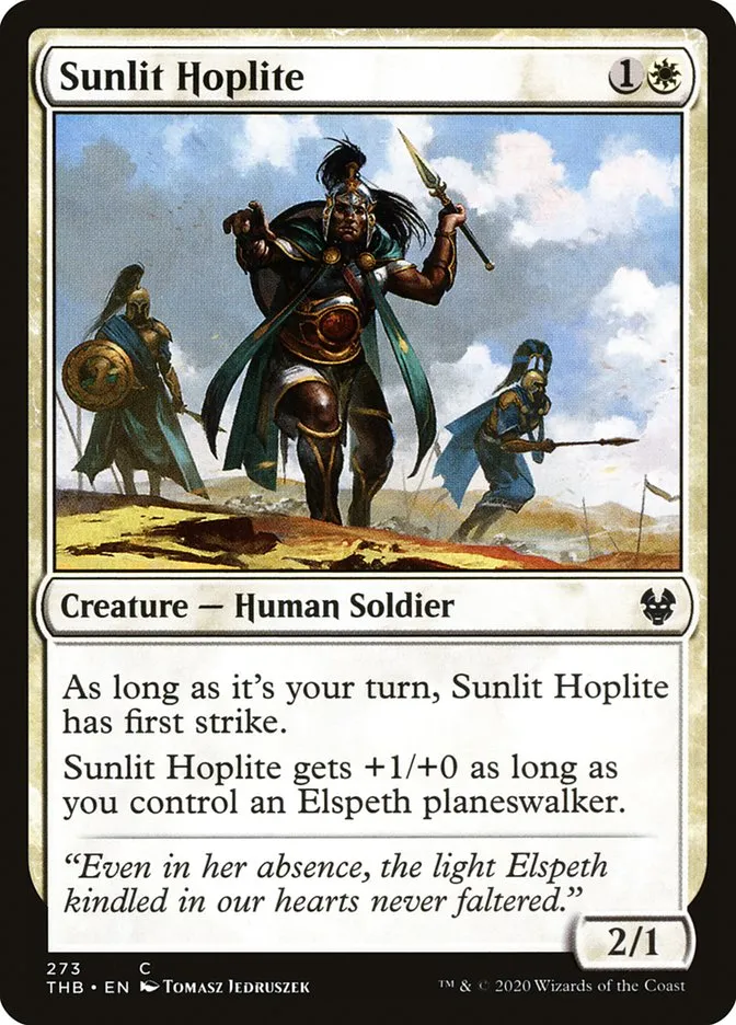 2020 Theros Beyond Death Sunlit Hoplite #273 common card image