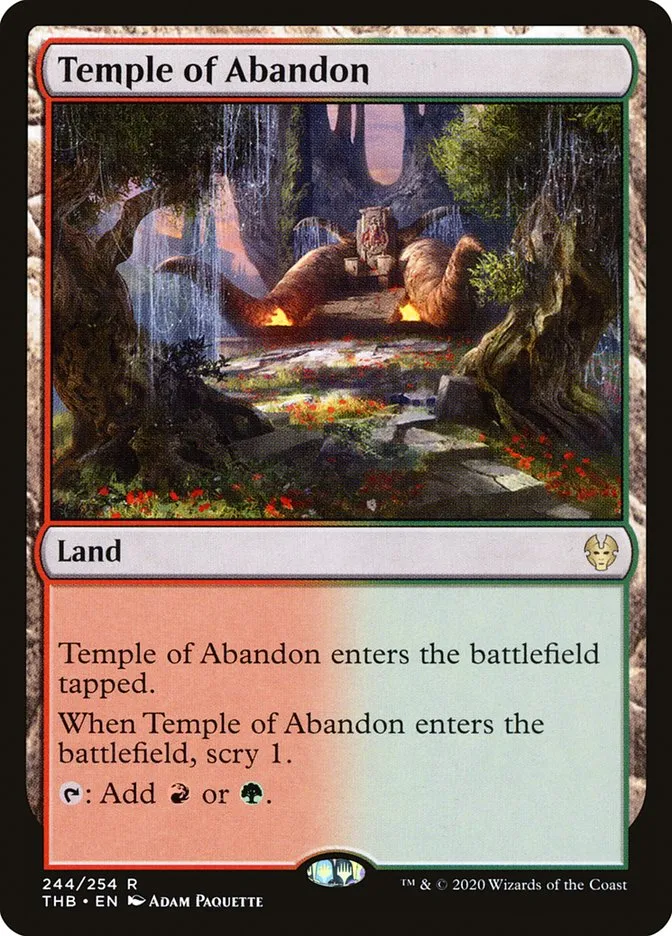 2020 Theros Beyond Death Temple of Abandon #244 rare card image