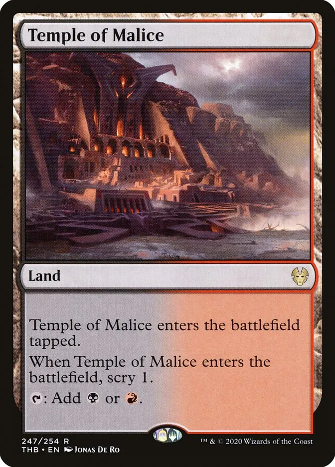 2020 Theros Beyond Death Temple of Malice #247 rare card image