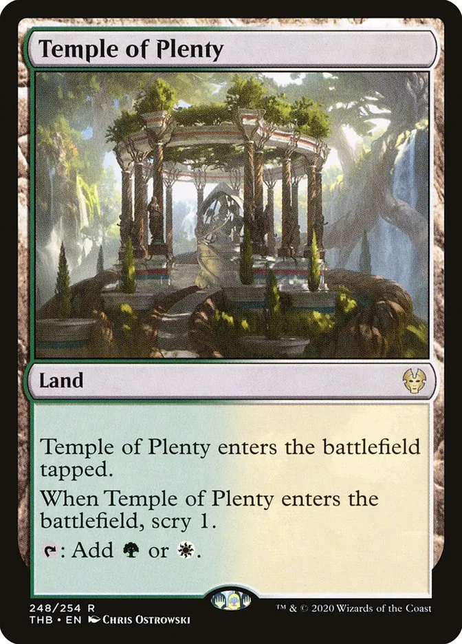 2020 Theros Beyond Death Temple of Plenty #248 rare card image