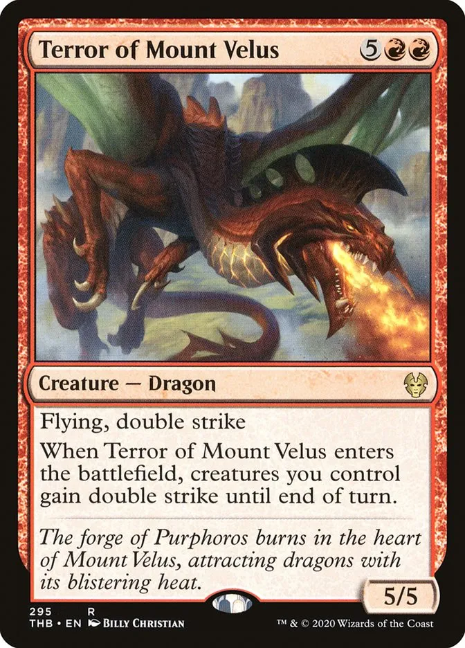2020 Theros Beyond Death Terror of Mount Velus #295 rare card image