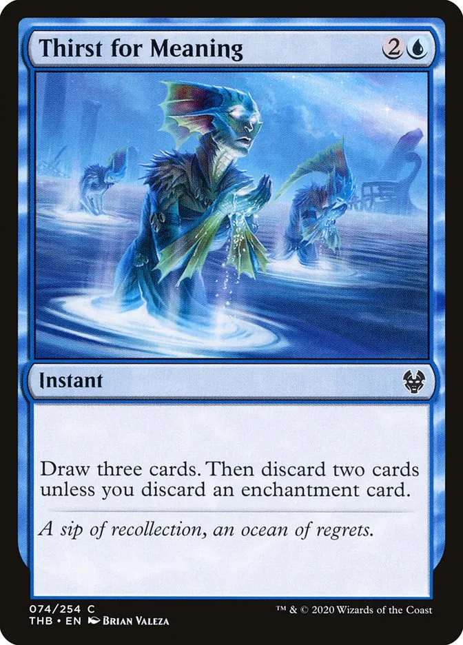 2020 Theros Beyond Death Thirst for Meaning common #74 common card image