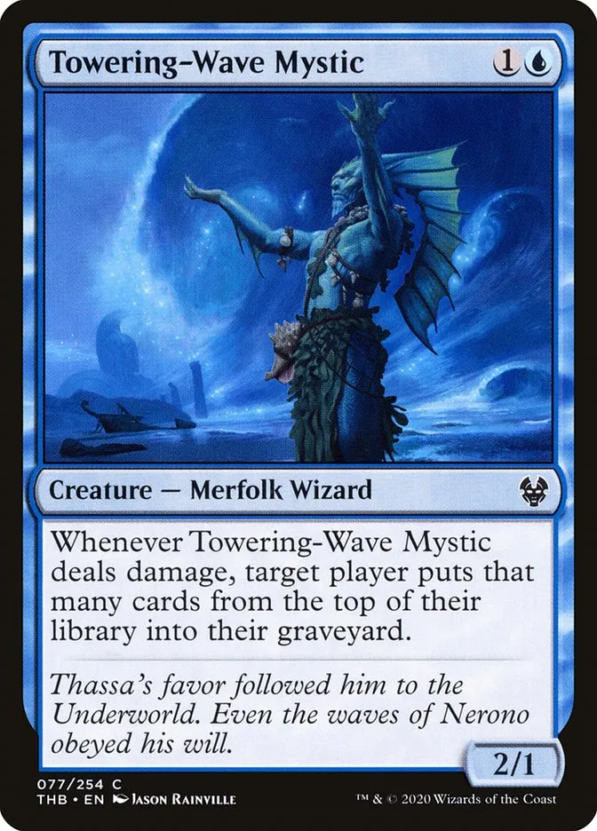 2020 Theros Beyond Death Towering-Wave Mystic common #77 common card image
