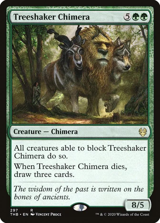 2020 Theros Beyond Death Treeshaker Chimera #297 rare card image