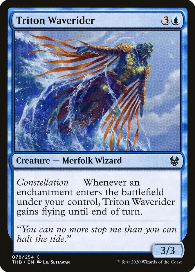 2020 Theros Beyond Death Triton Waverider common #78 common card image