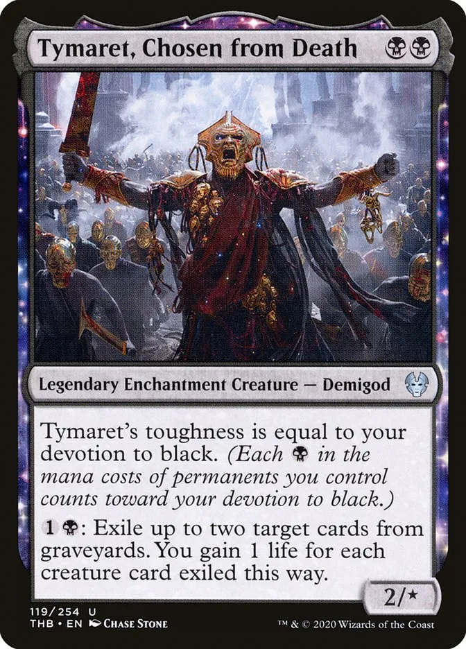 2020 Theros Beyond Death Tymaret, Chosen from Death uncommon #119 uncommon card image