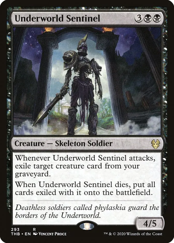 2020 Theros Beyond Death Underworld Sentinel #293 rare card image