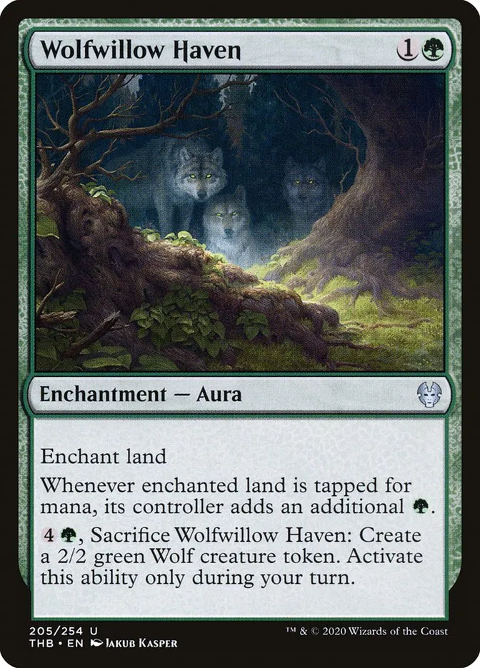 2020 Theros Beyond Death Wolfwillow Haven uncommon #205 uncommon card image