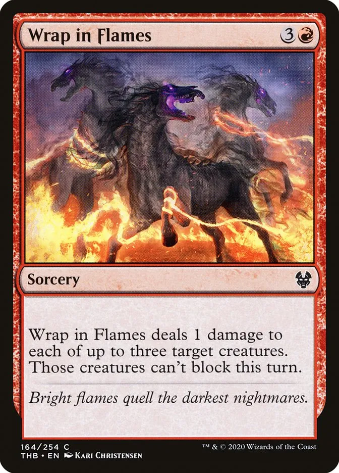 2020 Theros Beyond Death Wrap in Flames #164 common card image