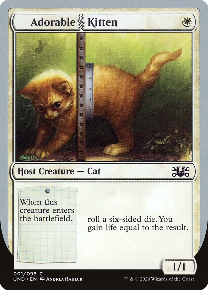 2020 Unsanctioned Adorable Kitten common #1 common card image