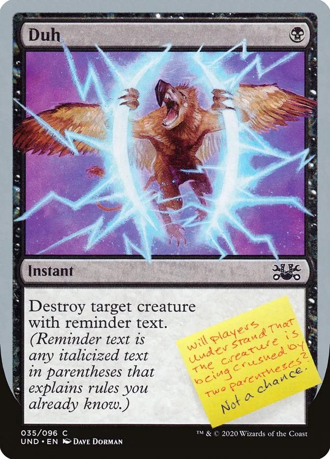 2020 Unsanctioned Duh common #35 common card image