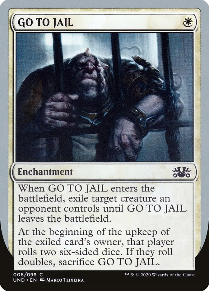 2020 Unsanctioned GO TO JAIL #6 common card image