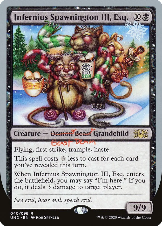 2020 Unsanctioned Infernius Spawnington III, Esq. #40 rare card image