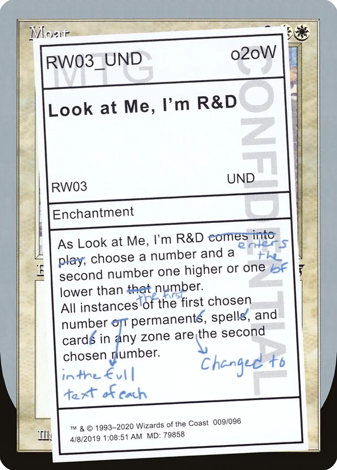 2020 Unsanctioned Look at Me, I'm R&D #9 rare card image
