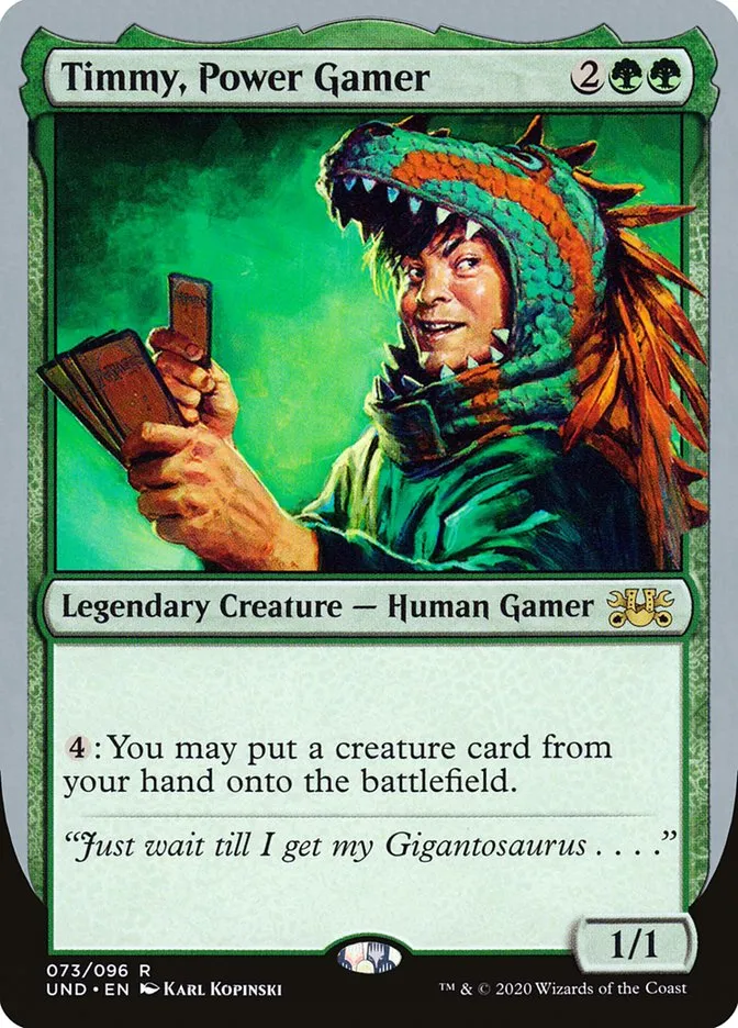 2020 Unsanctioned Timmy, Power Gamer #73 rare card image
