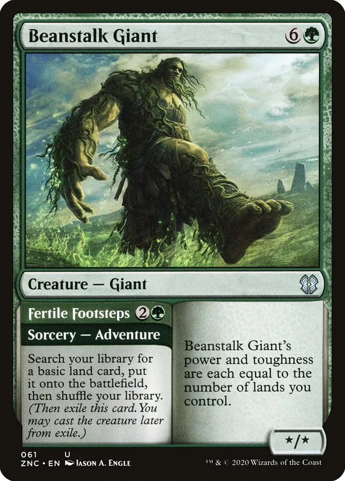 2020 Zendikar Rising Commander Beanstalk Giant // Fertile Footsteps uncommon #61 uncommon card image