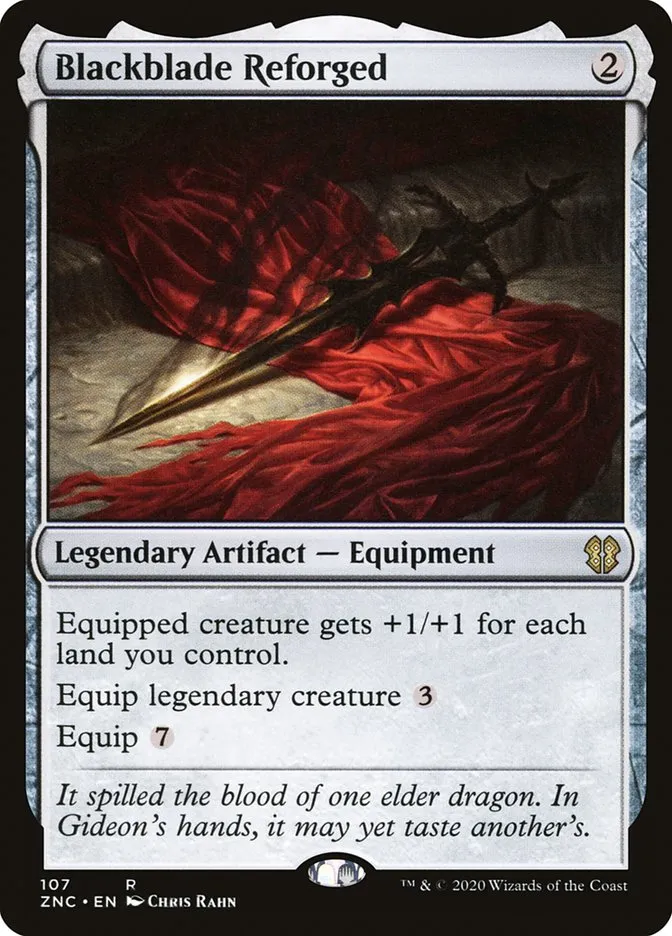 2020 Zendikar Rising Commander Blackblade Reforged rare #107 rare card image