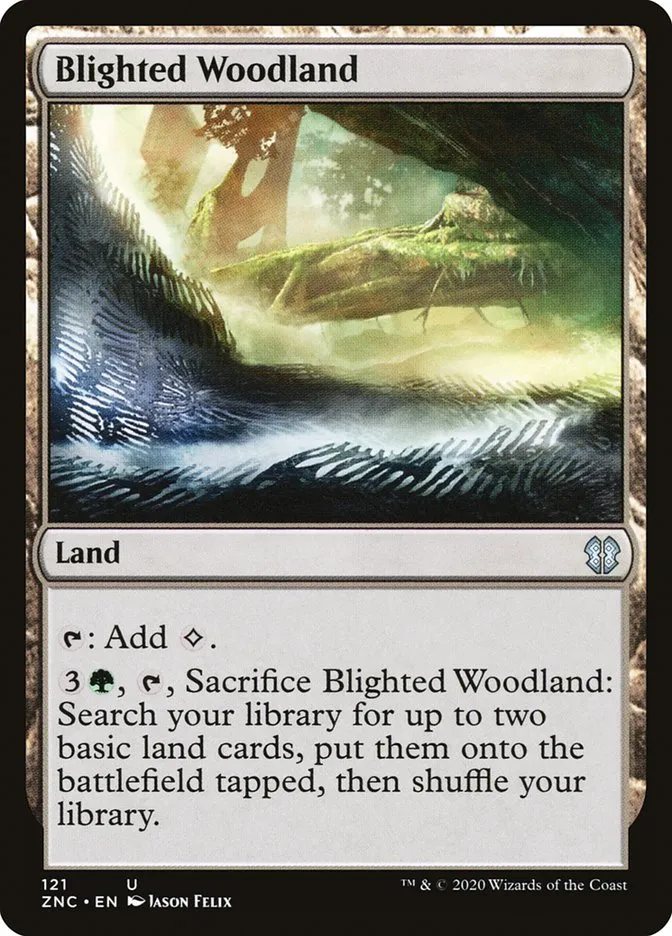 2020 Zendikar Rising Commander Blighted Woodland uncommon #121 uncommon card image